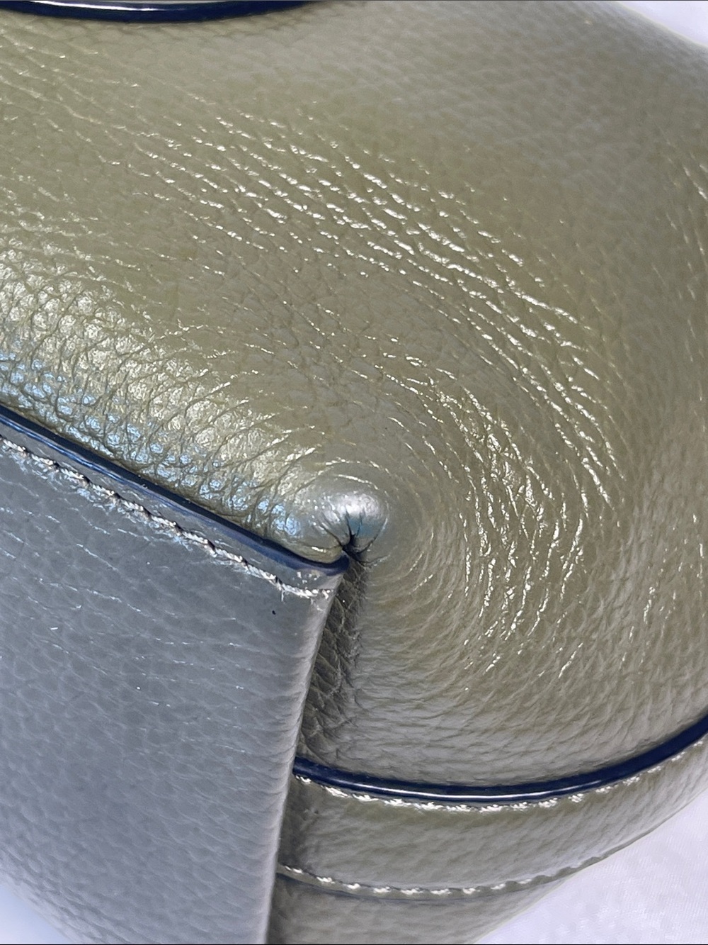 Coach Dempsey C2829 Olive Pebbled Leather Shoulder Bag With Patch - Picture 10 of 13